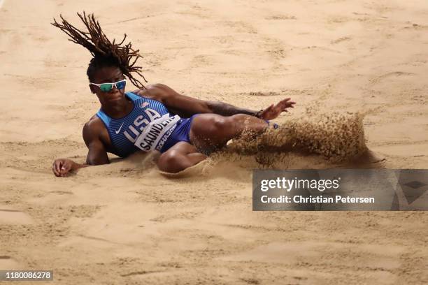 Sha'Keela Saunders of the United States competes in the Women's Long Jump final during day ten of 17th IAAF World Athletics Championships Doha 2019...