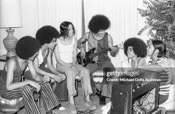 And B group The Sylvers rehearse at home on June 29, 1972 in Los Angeles, California.