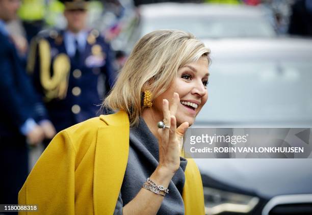 Queen Maxima of the Netherlands waves during the opening of the opening of the ninth edition of the Pensioen3daagse , organized by the national...
