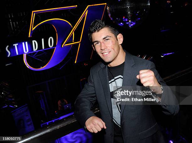 Mixed martial artist Dominick Cruz attends a post-fight party for UFC 132 at Studio 54 inside the MGM Grand Hotel/Casino early July 3, 2011 in Las...