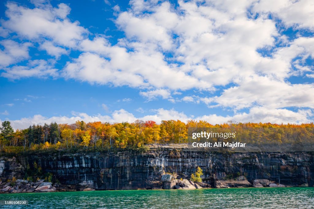 Pictured Rocks November Fall Colors At Pictured Rocks High-Res Stock Photo - Getty Images