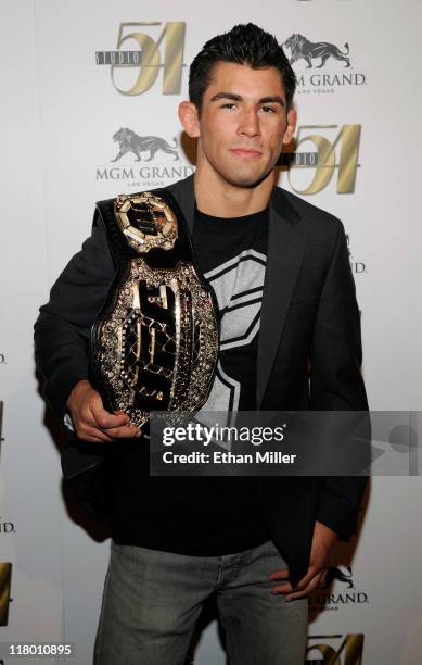 Mixed martial artist Dominick Cruz arrives at a post-fight party for UFC 132 at Studio 54 inside the MGM Grand Hotel/Casino early July 3, 2011 in Las...