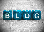 Blog or blogging website icon showing online journals and writing - 3d illustration