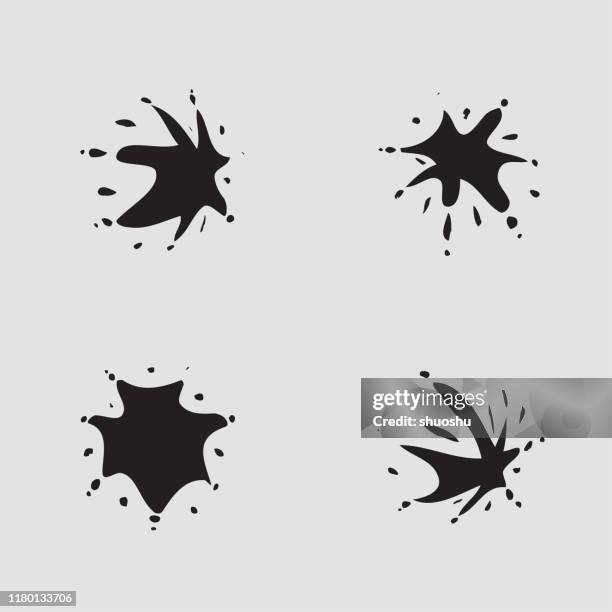 Set Of Black Splash Point Label For Design High-Res Vector Graphic ...