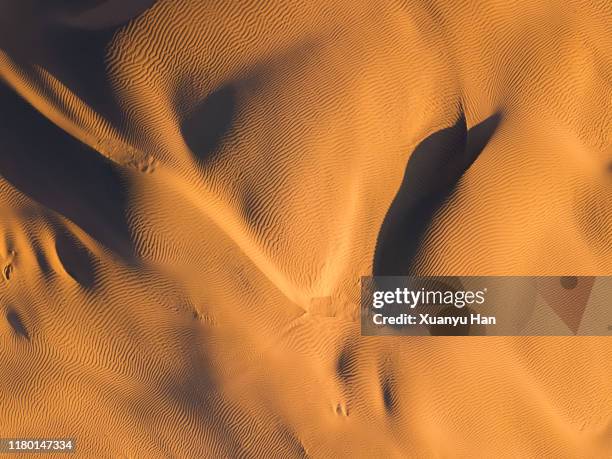 aerial view of sand dunes - sand textured textured effect stock pictures, royalty-free photos & images