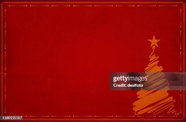dark red maroon grunge background, a christmas tree with a star at the top and a border of dots and small angled lines - maroon stock illustrations
