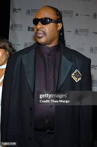 Stevie Wonder during 35th Annual Songwriters Hall of Fame Awards Induction - Arrivals at Mariott Marquis Hotel in New York City, New York, United...