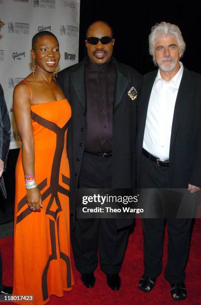 India.Arie, Stevie Wonder and Michael McDonald during 35th Annual Songwriters Hall of Fame Awards Induction - Arrivals at Mariott Marquis Hotel in...