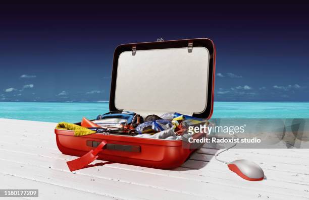 Travel suitcase made as an notebook with mouse