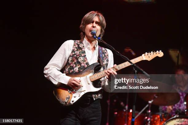 Guitarist/singer Eric Johnson performs onstage during the Experience Hendrix concert at City National Grove of Anaheim on October 09, 2019 in...