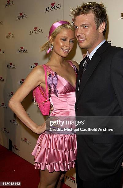 Paris Hilton and Nick Carter during 2004 BMG GRAMMY After Party - Inside at The Avalon in Hollywood, California, United States.