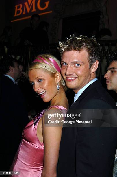 Paris Hilton and Nick Carter in the Hennessy Lounge at the BMG GRAMMY after party