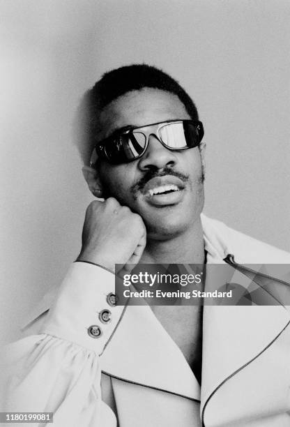 American singer, songwriter, musician and record producer Stevie Wonder, UK, 27th June 1970.