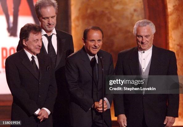 Joe Pesci , with Frankie Valli, Bob Gaudio and Tommy DeVito of the
