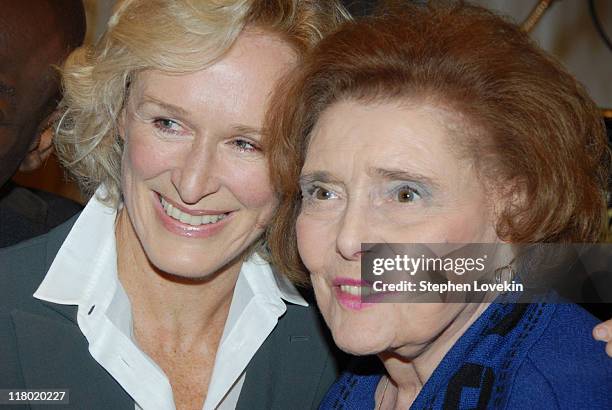 Glenn Close and Patricia Neal during 60th Annual Tony Awards - Cocktail Celebration at The Waldorf Astoria in New York City, New York, United States.