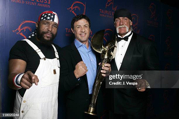 Mr. T, Sylvester Stallone, winner of Action Movie Star award and Hulk Hogan