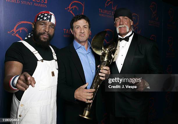 Mr. T, Sylvester Stallone, winner of Action Movie Star award and Hulk Hogan