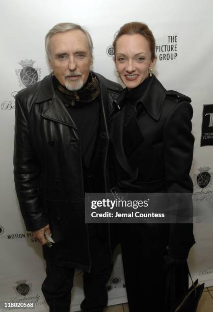 Dennis Hopper and Victoria Duffy during 2007 Sundance Film Festival - "Hounddog" Private Dinner at Bistro 412 in Park City, Utah, United States.