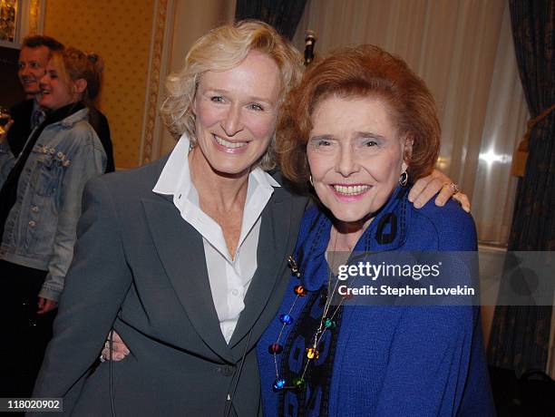 Glenn Close and Patricia Neal during 60th Annual Tony Awards - Cocktail Celebration at The Waldorf Astoria in New York City, New York, United States.