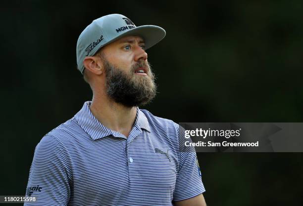 Graham Delaet of Canada plays his shot from the second tee during the first round of the Houston Open at the Golf Club of Houston on October 10, 2019...