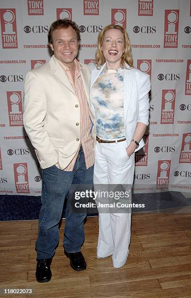 Norbert Leo Butz and Sherie Rene Scott during 59th Annual Tony Awards - "Meet The Nominees" Press Reception at The View at The Marriot Marquis in New...