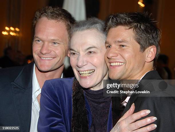 Neil Patrick Harris, Marian Seldes, and David Burtka