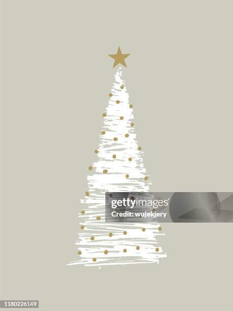 ilustraciones, imágenes clip art, dibujos animados e iconos de stock de árbol de navidad esbozado - christmas tree