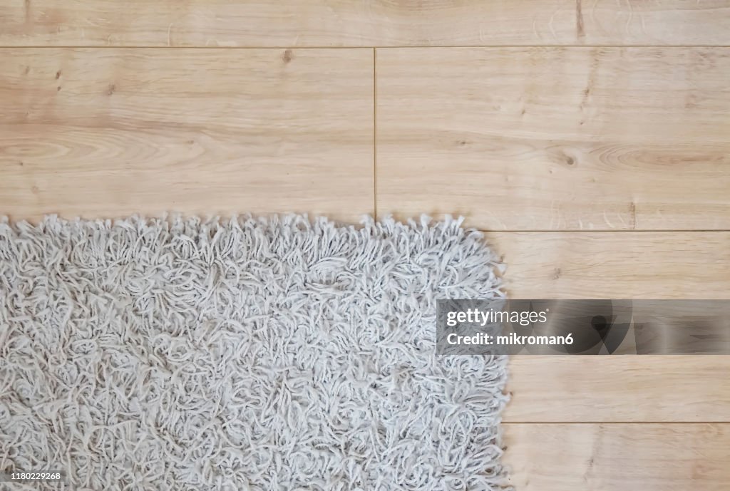 Wooden floor and rug