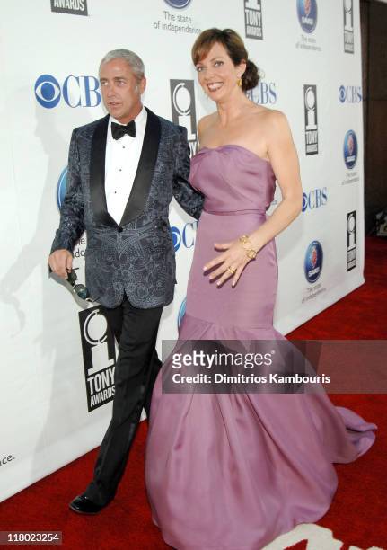 Allison Janney and guest during 59th Annual Tony Awards - Red Carpet at Radio City Music Hall in New York City, New York, United States.