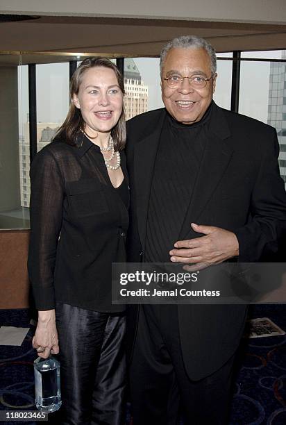 Cherry Jones and James Earl Jones during 59th Annual Tony Awards - "Meet The Nominees" Press Reception at The View at The Marriot Marquis in New York...