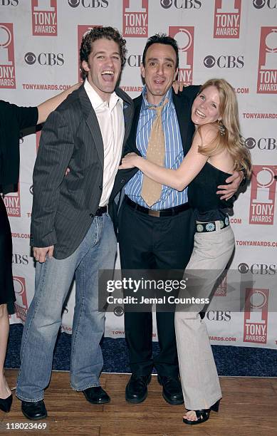 Matt Morrison, Hank Azaria and Kelli O'Hara during 59th Annual Tony Awards - "Meet The Nominees" Press Reception at The View at The Marriot Marquis...