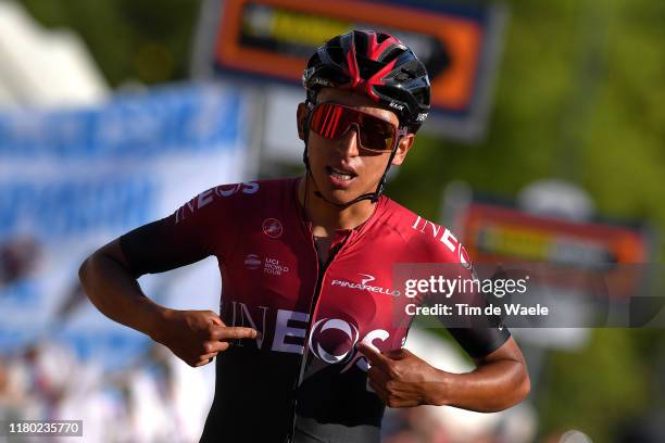 Arrival / Egan Arley Bernal Gomez of Colombia and Team INEOS / Celebration / during the 103rd Giro del Piemonte 2019 a 183km race from Agliè to...