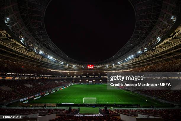 General view inside the stadium ahead of the UEFA Euro 2020 qualifier group I match between Russia and Scotland at Luzhniki Stadium on October 10,...