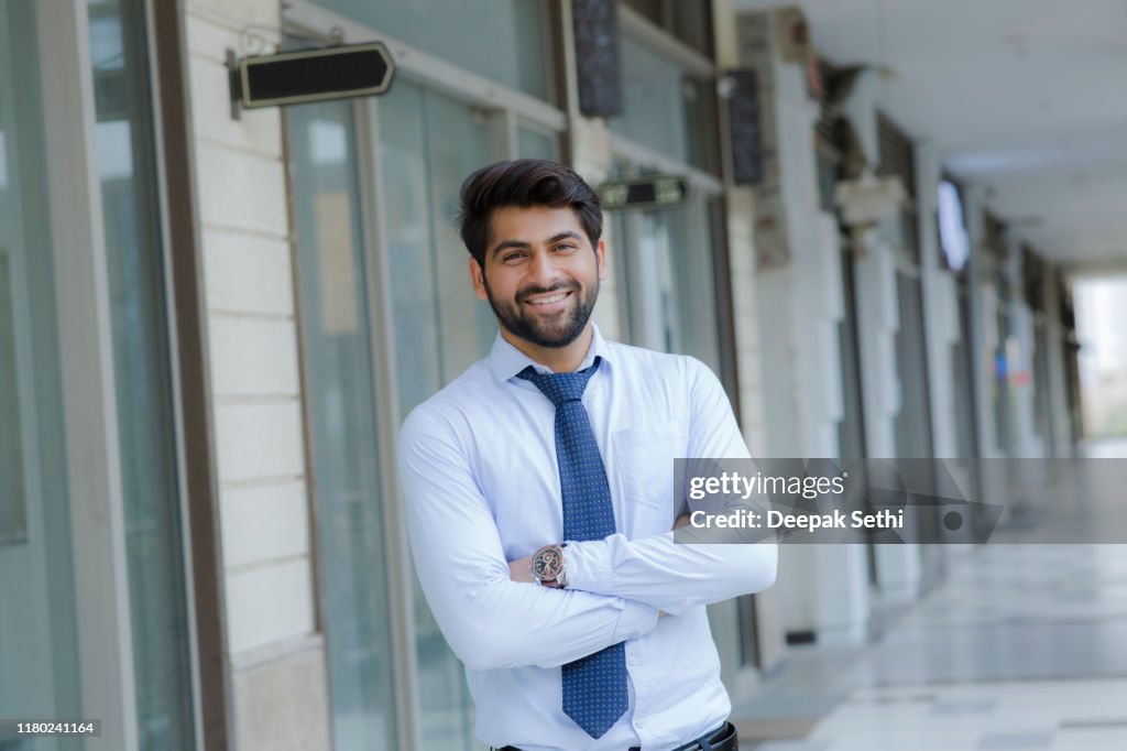 Portrait of businessman stock photo