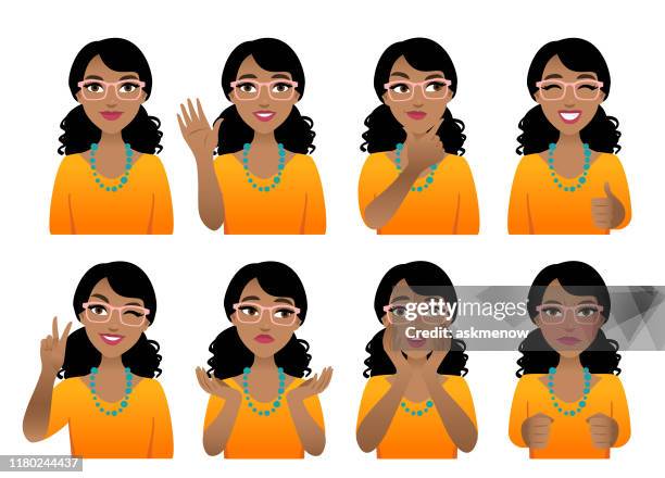 ilustraciones, imágenes clip art, dibujos animados e iconos de stock de emociones - mujeres jóvenes