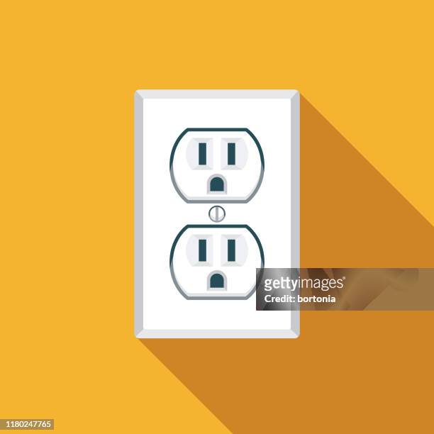 electric outlet energy icon - wired stock illustrations
