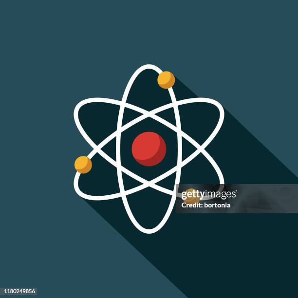 ilustraciones, imágenes clip art, dibujos animados e iconos de stock de icono de energía atómica - átomo