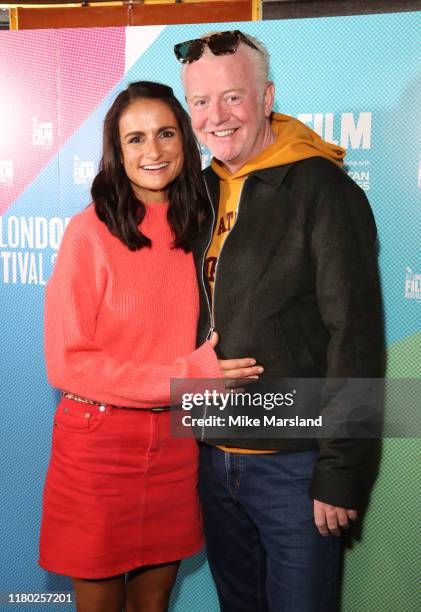 Natasha Shishmanian and Chris Evans attend the "Rare Beasts" UK Premiere during the 63rd BFI London Film Festival at The Curzon Mayfair on October...
