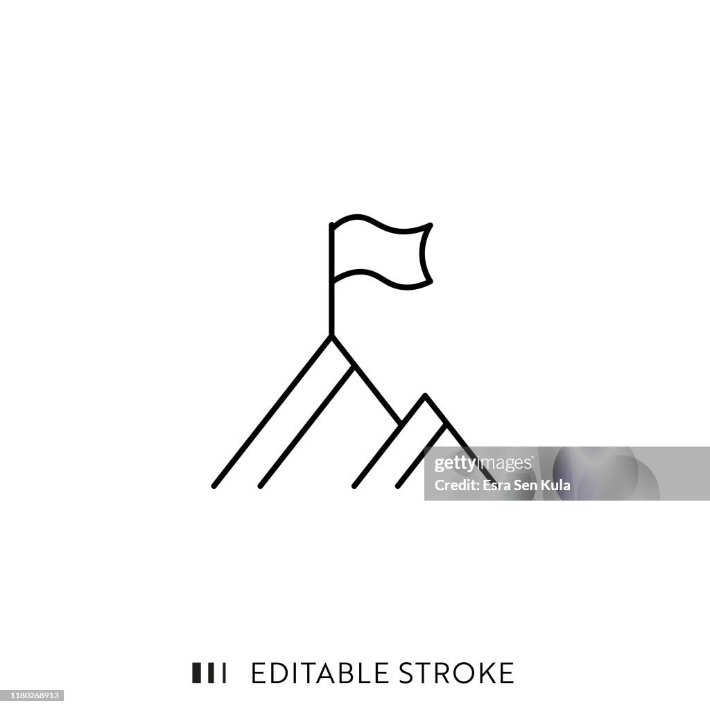 Peak Icon with Editable Stroke and Pixel Perfect.