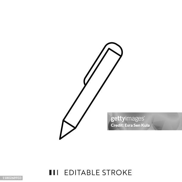 stiftsymbol mit bearbeitbarem strich und pixel perfekt. - digitized pen stock-grafiken, -clipart, -cartoons und -symbole