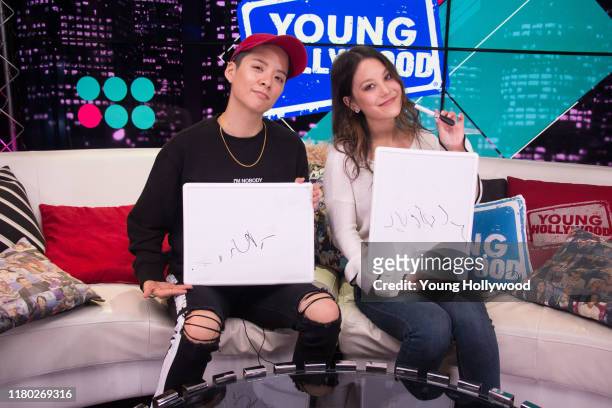 Amber Liu and host Nicole Koch at the Young Hollywood Studio on September 26, 2019 in Los Angeles, California.