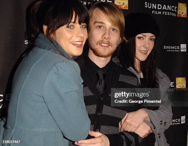 Zooey Deschanel, Lou Taylor Pucci and Jena Malone during 2007 Sundance Film Festival - "The Go-Getter" Premiere at The Library Theatre in Park City,...