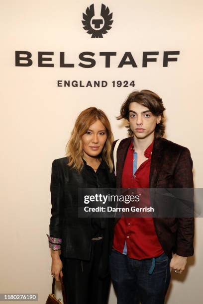 Mimi Nishikawa and Sascha Bailey attend the Belstaff Flagship Opening On Regent Street at London on October 10, 2019 in London, England.