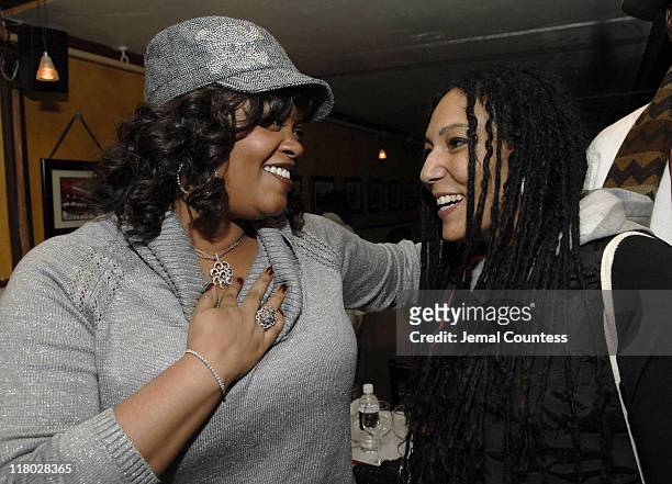 Jill Scott and Raye Dowell, producer during 2007 Sundance Film Festival - "Hounddog" Private Dinner at Bistro 412 in Park City, Utah, United States.