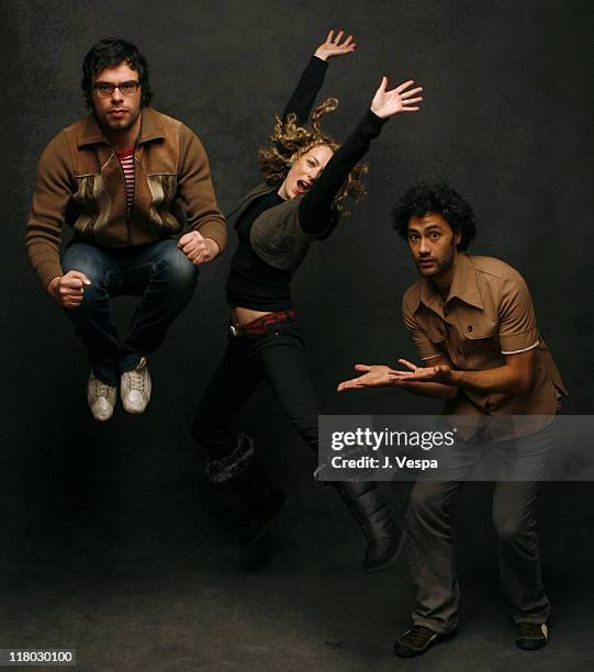 Jemaine Clement, Loren Horsley and Taika Waititi during 2007 Sundance Film Festival - "Eagle vs. Shark" Portraits at Delta Sky Lodge in Park City,...