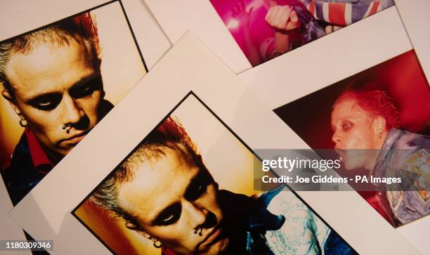 Photographs of Keith Flint on display at Cheffins auctioneers in Cambridge, as the Prodigy star's personal belongings go under the hammer on Thursday.