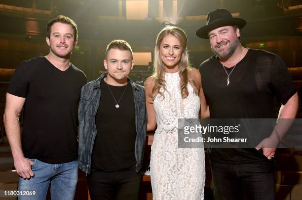 Easton Corbin, Hunter Hayes, Jillian Cardarelli, and Lee Brice attend 'The Love of Dogs Benefit Concert presented by Hallmark Channel & Pedigree...