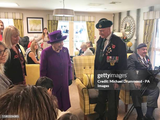 Queen Elizabeth II during a visit to the Royal British Legion Industries village in Aylesford, Kent to celebrate the charity's centenary year.