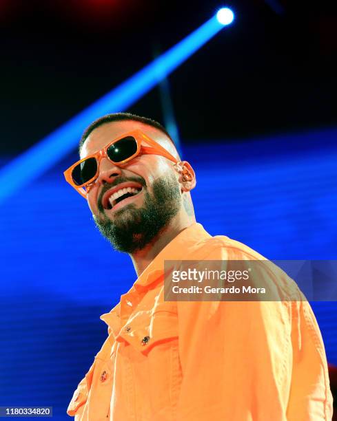 Maluma performs at Amway Center on October 10, 2019 in Orlando, Florida.