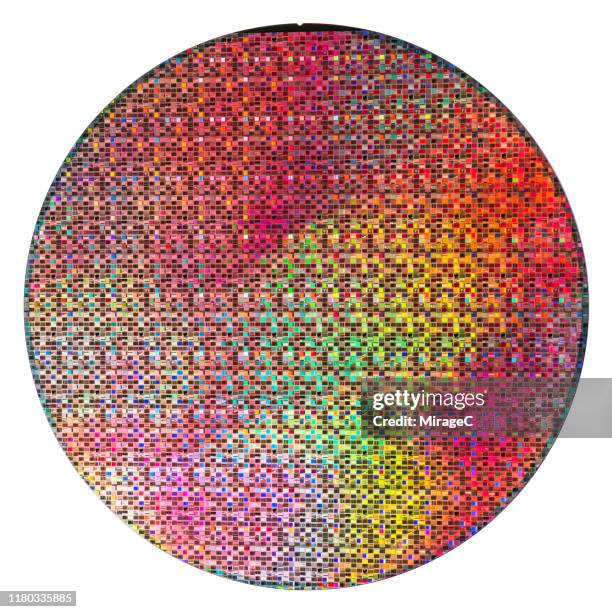 computer semiconductor wafer on white - food processor stock-fotos und bilder